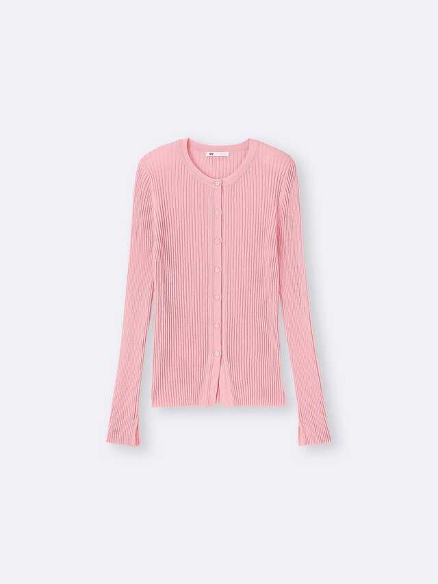 GUのシアーリブカーディガン