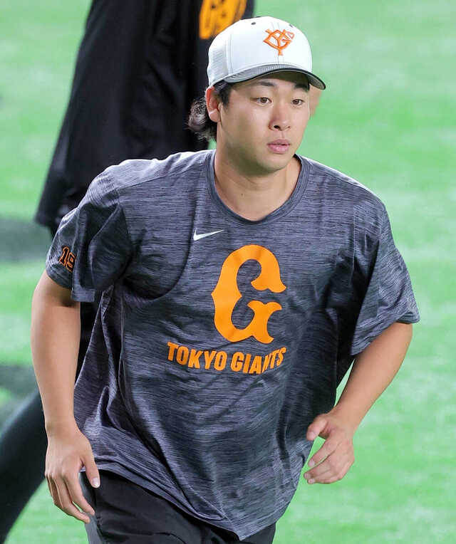 巨人 山﨑伊織　ゴールドTシャツ 巨人】山崎伊織が故障班合流「投げていく度に悪く…」24日に右肩