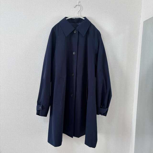 GUバルマカーンAラインハーフコート　NAVY