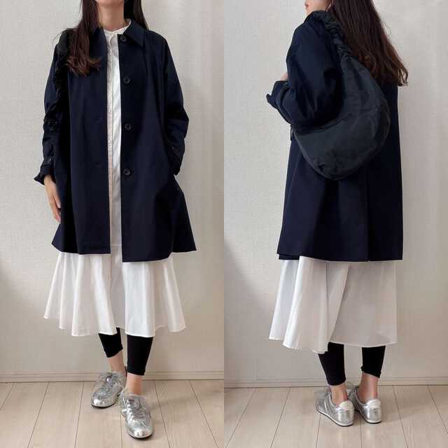 GUバルマカーンAラインハーフコート　シャツワンピコーデ
