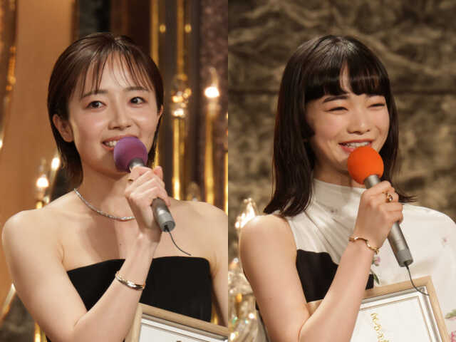 第49回日本アカデミー賞・新人俳優賞を受賞した（左から）森田望智、見上愛