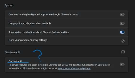 Chromeの「オンデバイスAI」がGoogleサーバーにデータを送信していないという主張を削除 - 画像