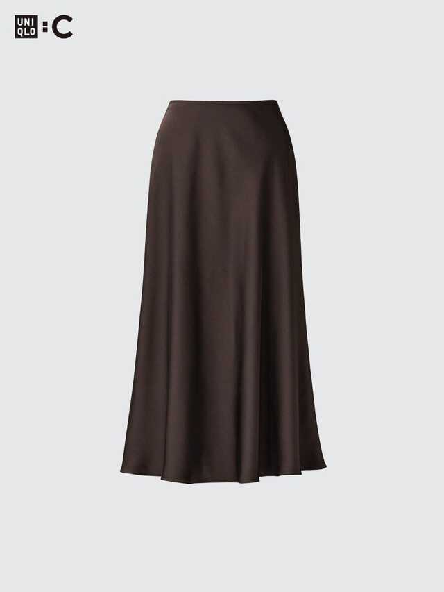 2026春ユニクロ大人女性おすすめサテンロングスカート