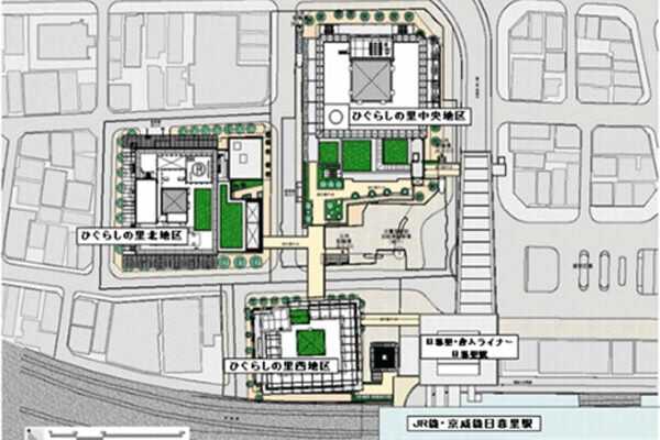 日暮里駅前地区事業位置図（画像：荒川区）