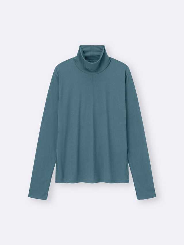 2026gu春値下げ大人女性おすすめソフトシアーハイネックT