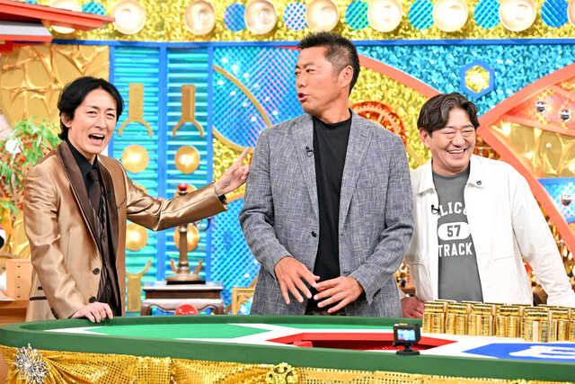 ６日放送の「ゼニガメ」に出演する（左から）矢部浩之、上原浩治氏、黒田有(C)MBS