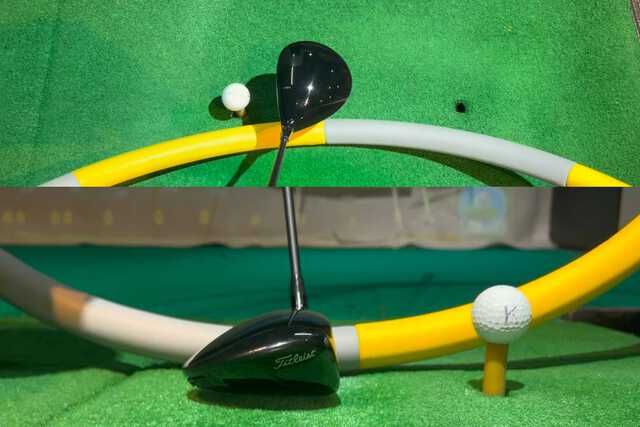 ヘッド軌道は最下点を過ぎるとアウトサイドインになるため、ドライバーショットはスライスしやすいのが当然