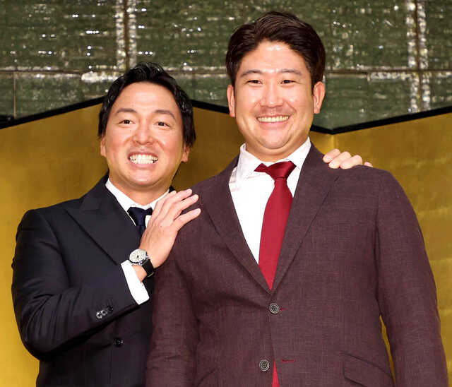 トークショーをした長野久義氏と菅野智之（右）（カメラ・今成　良輔）