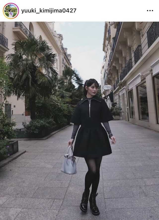 君島十和子さんの元宝塚長女・憂樹さん、パリでの美脚際立つ私服