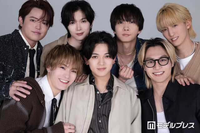 モデルプレスらのインタビューに応じたTravis Japan（上段左から）吉澤閑也、七五三掛龍也、中村海人、川島如恵留（下段左から）松倉海斗、宮近海斗、松田元太（C）モデルプレス