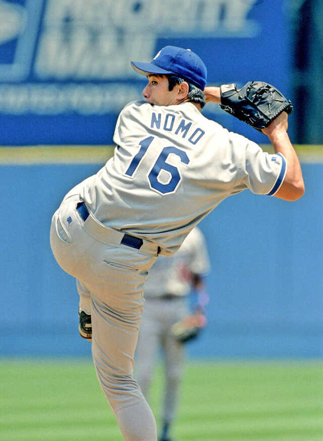 野茂英雄（ドジャース）投球フォームの写真 95年開幕延期の救世主・野茂氏を特集 米メディア - MLB写真