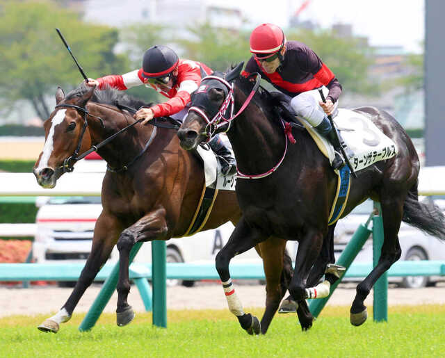 勝利したルージュボヤージュ（左）（カメラ・荒牧　徹）