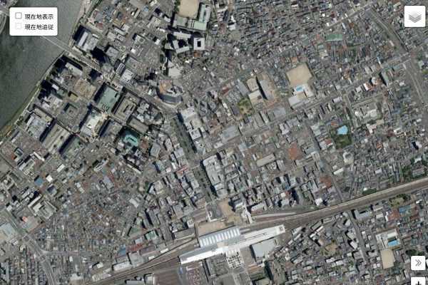 新潟駅周辺の航空写真(画像:国土地理院)