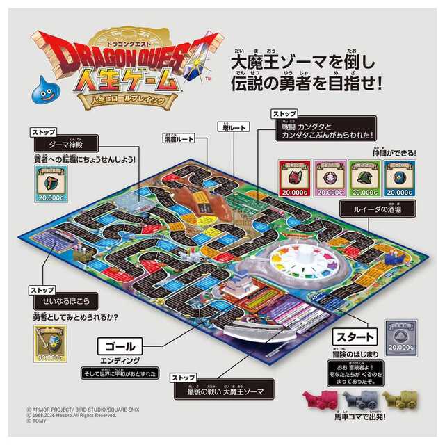 ドラゴンクエスト 人生ゲーム」発表。カンダタ戦やダーマでの転職も