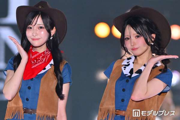 ≒JOY市原愛弓＆山田杏佳、カウガール風のミニ丈衣装着こなし「新鮮で