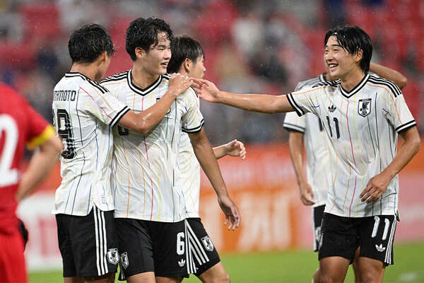 U-21日本代表、大量7ゴールでキルギスに快勝 2連勝で決勝T進出決定